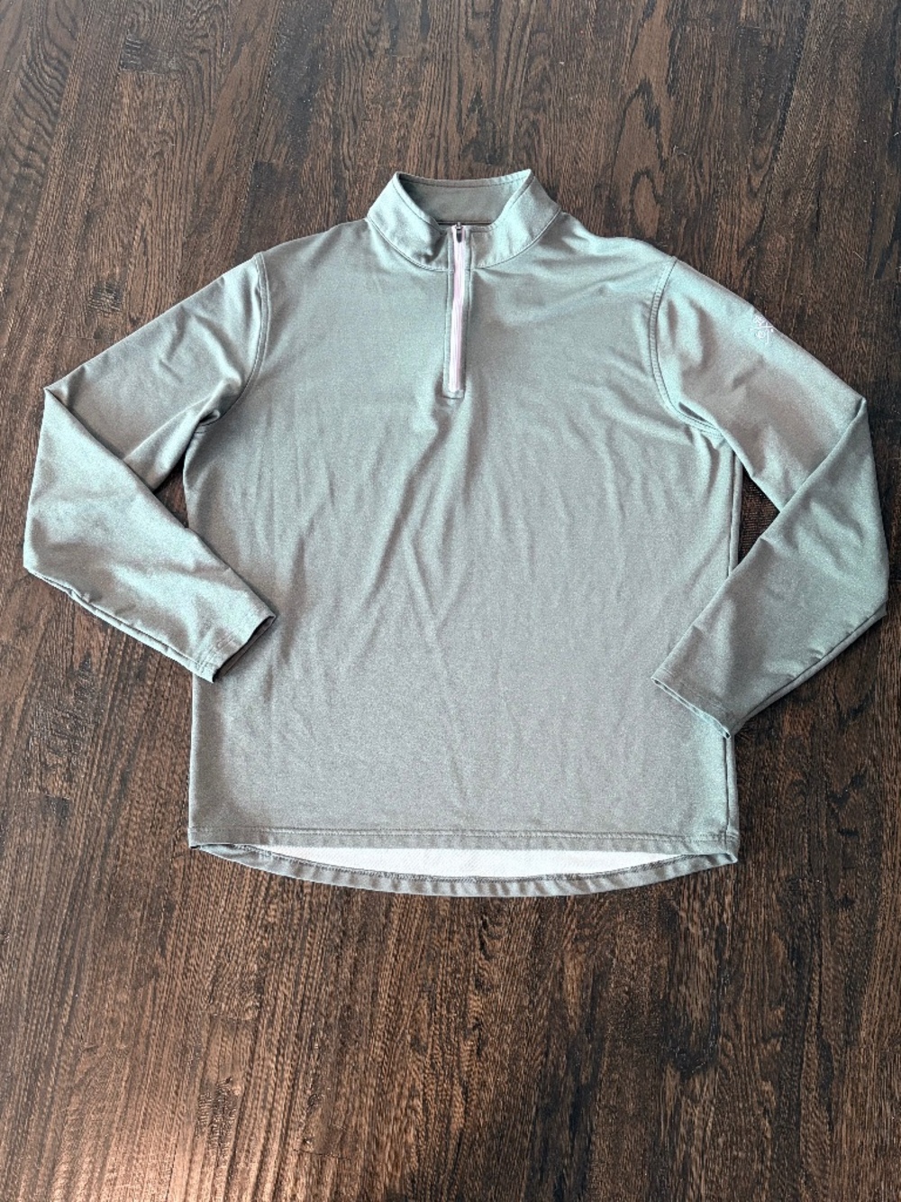 Peter Millar grey Henley lavender half zip sz L large